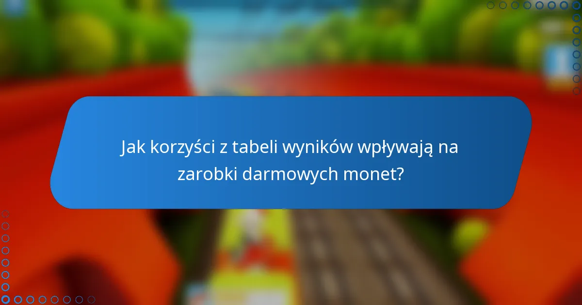 Jak korzyści z tabeli wyników wpływają na zarobki darmowych monet?
