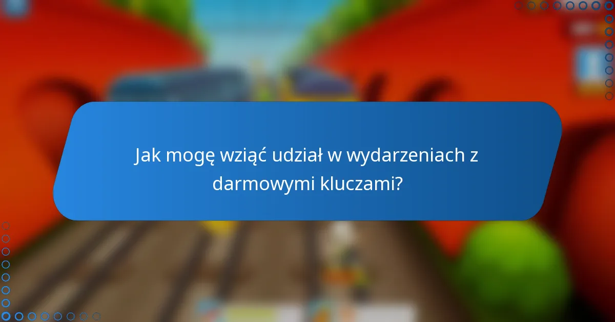 Jak mogę wziąć udział w wydarzeniach z darmowymi kluczami?