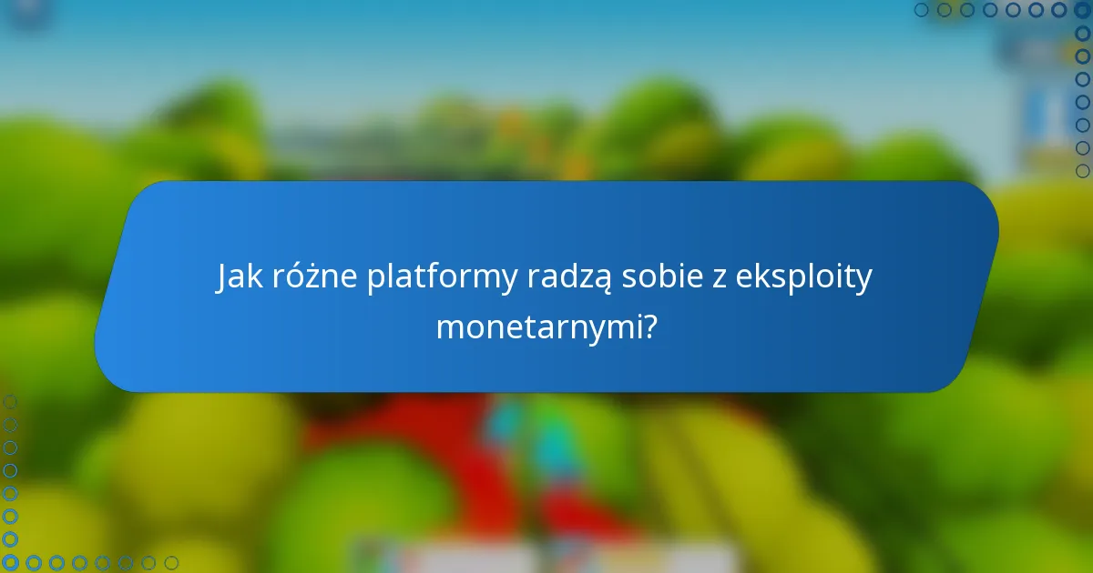 Jak różne platformy radzą sobie z eksploity monetarnymi?