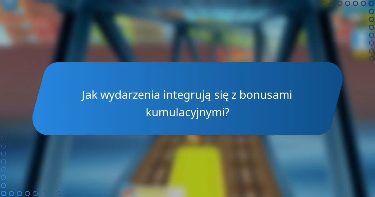 Jak wydarzenia integrują się z bonusami kumulacyjnymi?