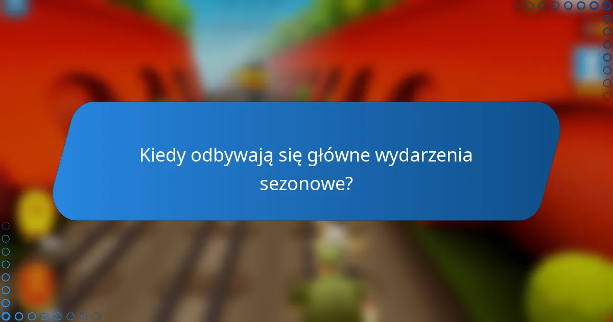 Kiedy odbywają się główne wydarzenia sezonowe?